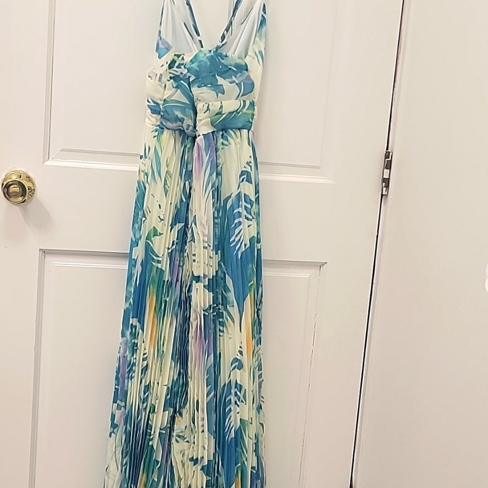 Women's Pattern Print Halter Flowy Maxi Dress